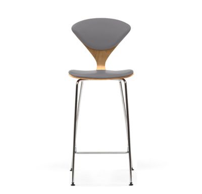 Cherner Chair Company Cherner Seat and Back Upholstered Metal Base Stool - 