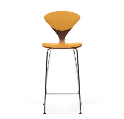 Cherner Chair Company Cherner Seat and Back Upholstered Metal Base Stool - 