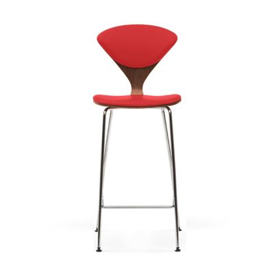 Cherner Chair Company Cherner Seat and Back Upholstered Metal Base Stool - 