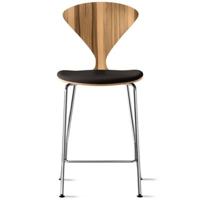 Cherner Chair Company Cherner Metal Base Stool with Seat Pad - Color: Wood 