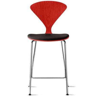 Cherner Chair Company Cherner Metal Base Stool with Seat Pad - Color: Wood 