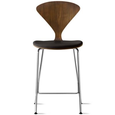 Cherner Chair Company Cherner Metal Base Stool with Seat Pad - Color: Wood 