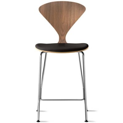 Cherner Chair Company Cherner Metal Base Stool with Seat Pad - Color: Wood 