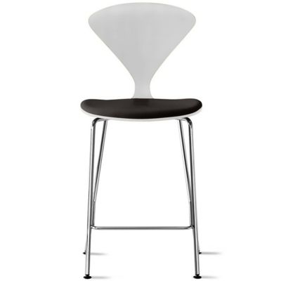 Cherner Chair Company Cherner Metal Base Stool with Seat Pad - Color: Wood 