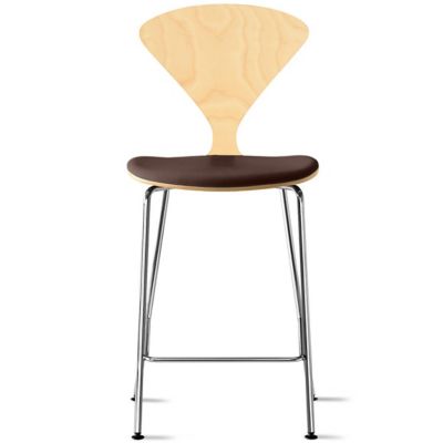 Cherner Chair Company Cherner Metal Base Stool with Seat Pad - Color: Wood 