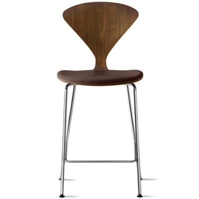 Cherner Chair Company Cherner Metal Base Stool with Seat Pad - Color: Wood 