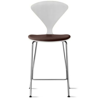 Cherner Chair Company Cherner Metal Base Stool with Seat Pad - Color: Wood 