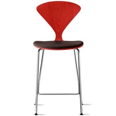 Cherner Chair Company Cherner Metal Base Stool with Seat Pad - Color: Wood 