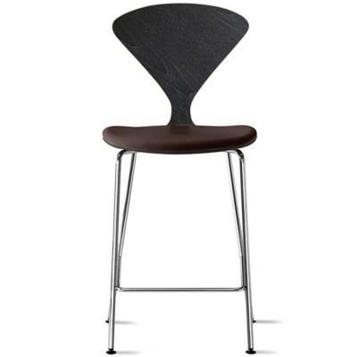 Cherner Chair Company Cherner Metal Base Stool with Seat Pad - Color: Wood 