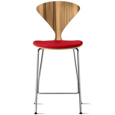 Cherner Chair Company Cherner Metal Base Stool with Seat Pad - Color: Wood 