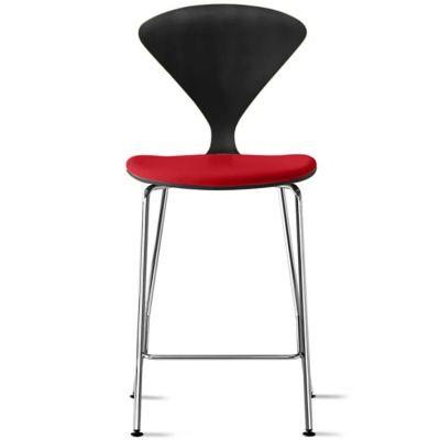 Cherner Chair Company Cherner Metal Base Stool with Seat Pad - Color: Wood 