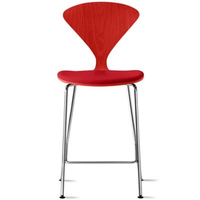 Cherner Chair Company Cherner Metal Base Stool with Seat Pad - Color: Wood 