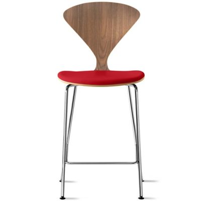 Cherner Chair Company Cherner Metal Base Stool with Seat Pad - Color: Wood 