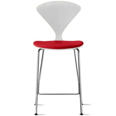 Cherner Chair Company Cherner Metal Base Stool with Seat Pad - Color: Wood 