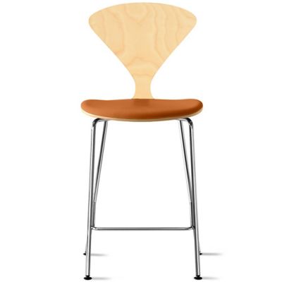 Cherner Chair Company Cherner Metal Base Stool with Seat Pad - Color: Wood 