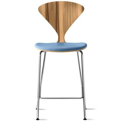 Cherner Chair Company Cherner Metal Base Stool with Seat Pad - Color: Wood 