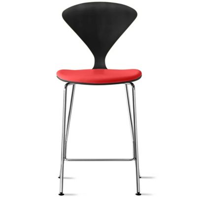 Cherner Chair Company Cherner Metal Base Stool with Seat Pad - Color: Wood 