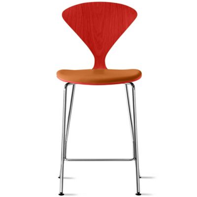 Cherner Chair Company Cherner Metal Base Stool with Seat Pad - Color: Wood 