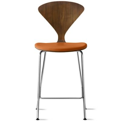 Cherner Chair Company Cherner Metal Base Stool with Seat Pad - Color: Wood 