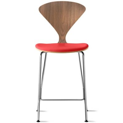 Cherner Chair Company Cherner Metal Base Stool with Seat Pad - Color: Wood 