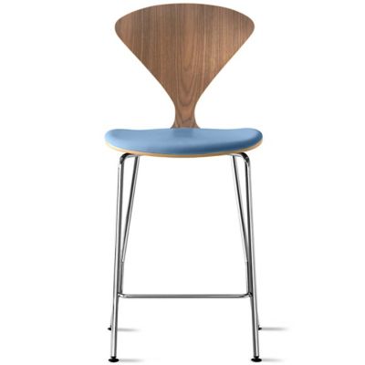 Cherner Chair Company Cherner Metal Base Stool with Seat Pad - Color: Wood 