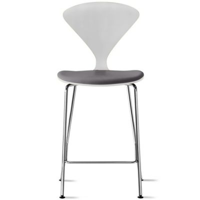 Cherner Chair Company Cherner Metal Base Stool with Seat Pad - Color: Wood 