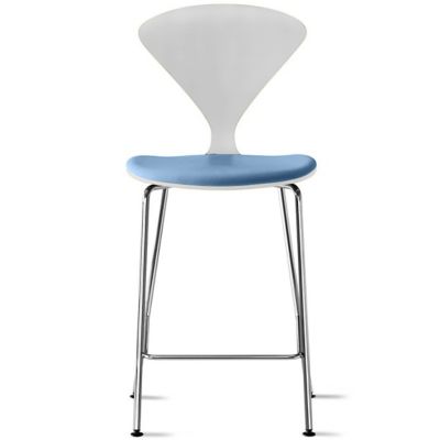 Cherner Chair Company Cherner Metal Base Stool with Seat Pad - Color: Wood 