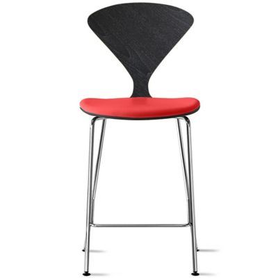 Cherner Chair Company Cherner Metal Base Stool with Seat Pad - Color: Wood 