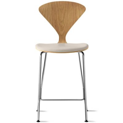 Cherner Chair Company Cherner Metal Base Stool with Seat Pad - Color: Wood 