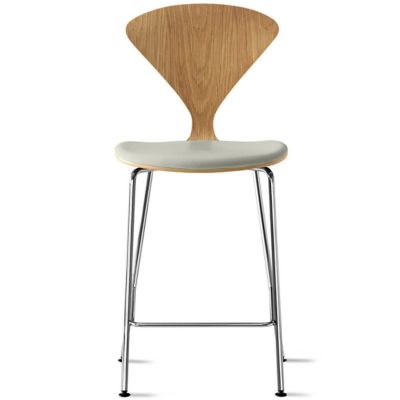 Cherner Chair Company Cherner Metal Base Stool with Seat Pad - Color: Wood 