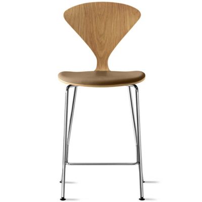 Cherner Chair Company Cherner Metal Base Stool with Seat Pad - Color: Wood 