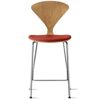 Cherner Chair Company Cherner Metal Base Stool with Seat Pad - Color: Wood 