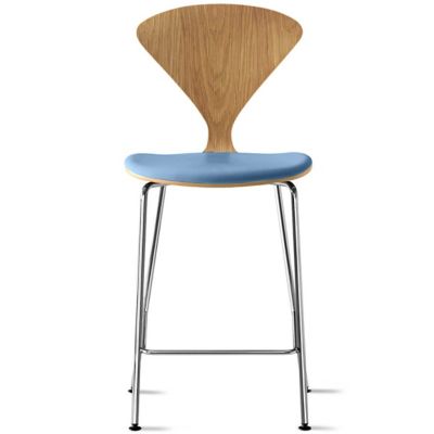 Cherner Chair Company Cherner Metal Base Stool with Seat Pad - Color: Wood 