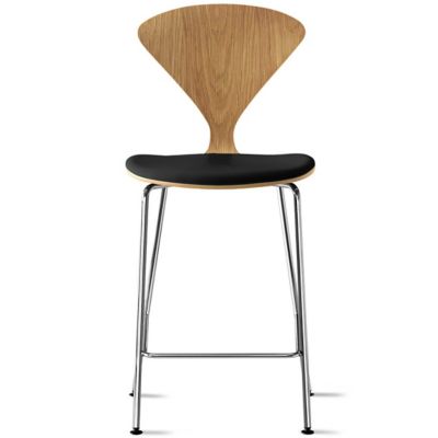 Cherner Chair Company Cherner Metal Base Stool with Seat Pad - Color: Wood 