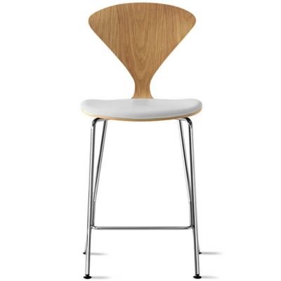 Cherner Chair Company Cherner Metal Base Stool with Seat Pad - Color: Wood 