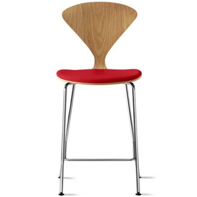 Cherner Chair Company Cherner Metal Base Stool with Seat Pad - Color: Wood 