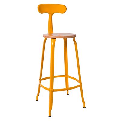 Chaises Nicolle Nicolle Loom & Metal Bar Stool - Color: Red - CH 75 L NR