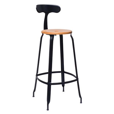 Chaises Nicolle Nicolle Loom & Metal Bar Stool - Color: Black - CH 75 L NN