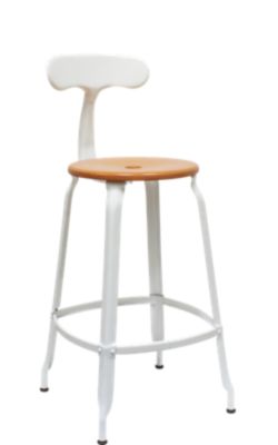 Chaises Nicolle Nicolle® Wood & Metal Backrest Chair - Color: White - Siz