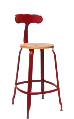 Chaises Nicolle Nicolle® Wood & Metal Backrest Chair - Color: Red - Size: