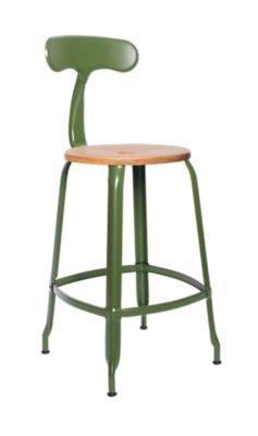 Chaises Nicolle Nicolle® Wood & Metal Backrest Chair - Color: Green - Siz