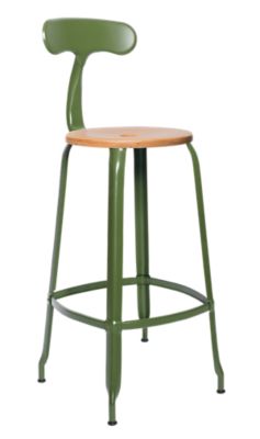 Chaises Nicolle Nicolle® Wood & Metal Backrest Chair - Color: Green - Siz