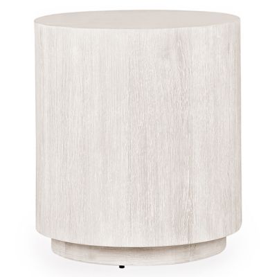Classic Home Layne Round End Table in White