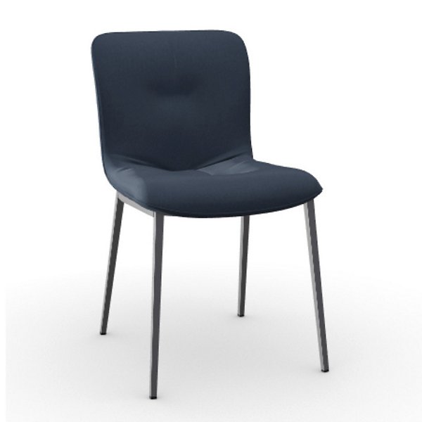 Calligaris Annie Soft Upholstered Metal Chair - Color: Blue - CS1848000016S