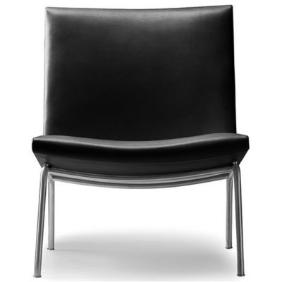 Carl Hansen CH401 Kastrup Chair - Color: Black - CH401-SIF-98-LEATHER