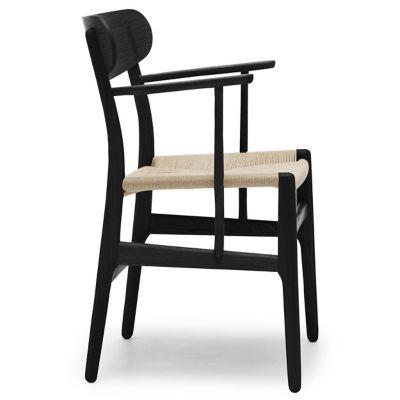 Carl Hansen CH26 Armchair - Color: Beige - CH26 - NAT PPR - BLK OAK