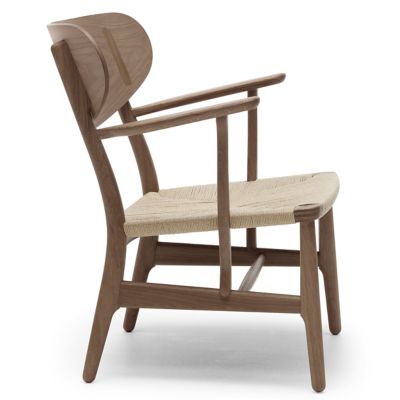 Carl Hansen CH22 Lounge Chair - Color: Brown - CH22 - NAT PPR - LAC WAL