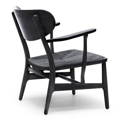 Carl Hansen CH22 Lounge Chair - Color: Black - CH22 - BLK PPR - BLK OAK