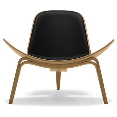 CLH547607 Carl Hansen CH07 Shell Lounge Chair - Color: Black sku CLH547607