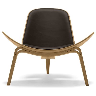 Carl Hansen CH07 Shell Lounge Chair - Color: Brown - CH07 - OAK LAQ - THOR 